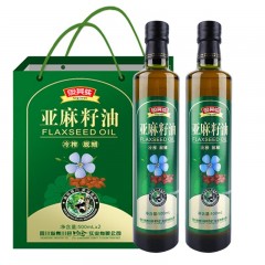 川珍 亚麻籽油 500ml*2瓶 食用油