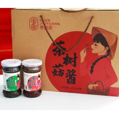 【西安扶贫馆】长安区 春久源 茶树菇酱 礼盒装6瓶（香辣味、原味混装）